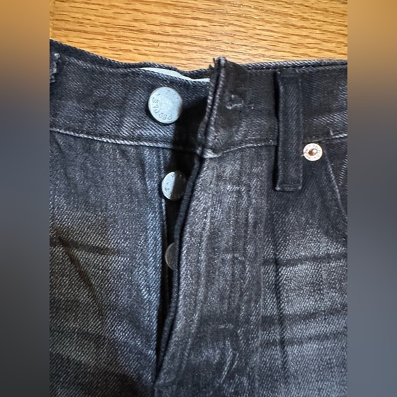 Free People We the Free Black Jean Shorts Cutoffs Shorts 24(b3 - Picture 3 of 12